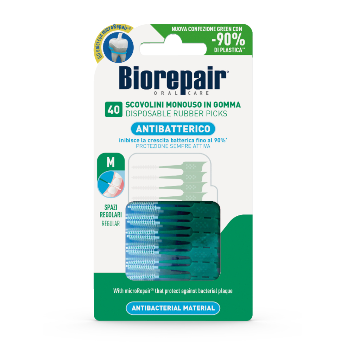 Biorepair Одноразовые мягкие ершики станд 40шт