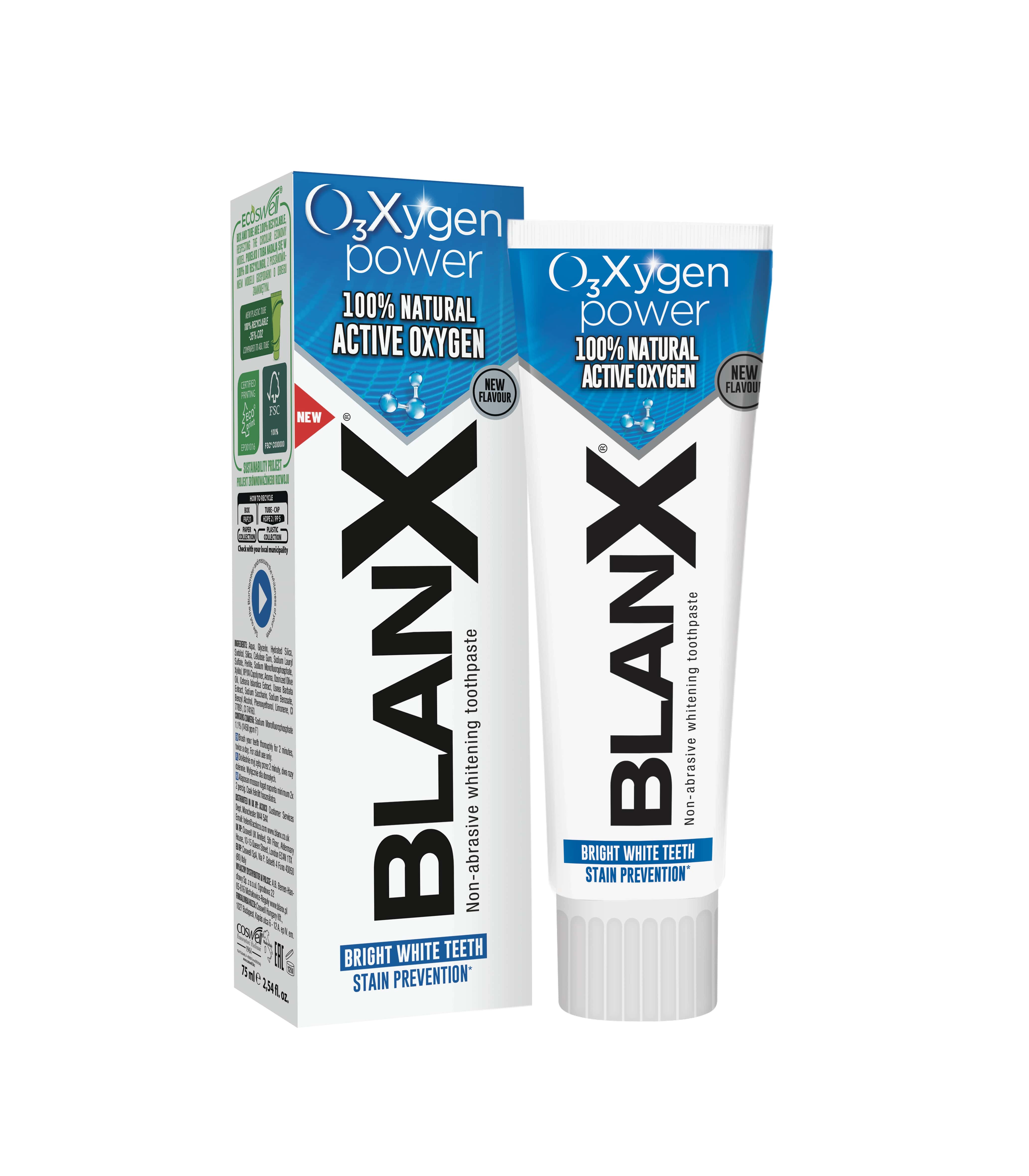 BlanX O3X PRO Сияние Отбеливающая зубная паста 75 мл